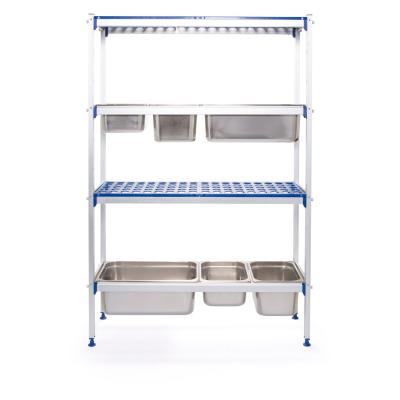 Skladový regál hliníkový pro GN, HENDI, 1120x355x(H)1685mm | 812266